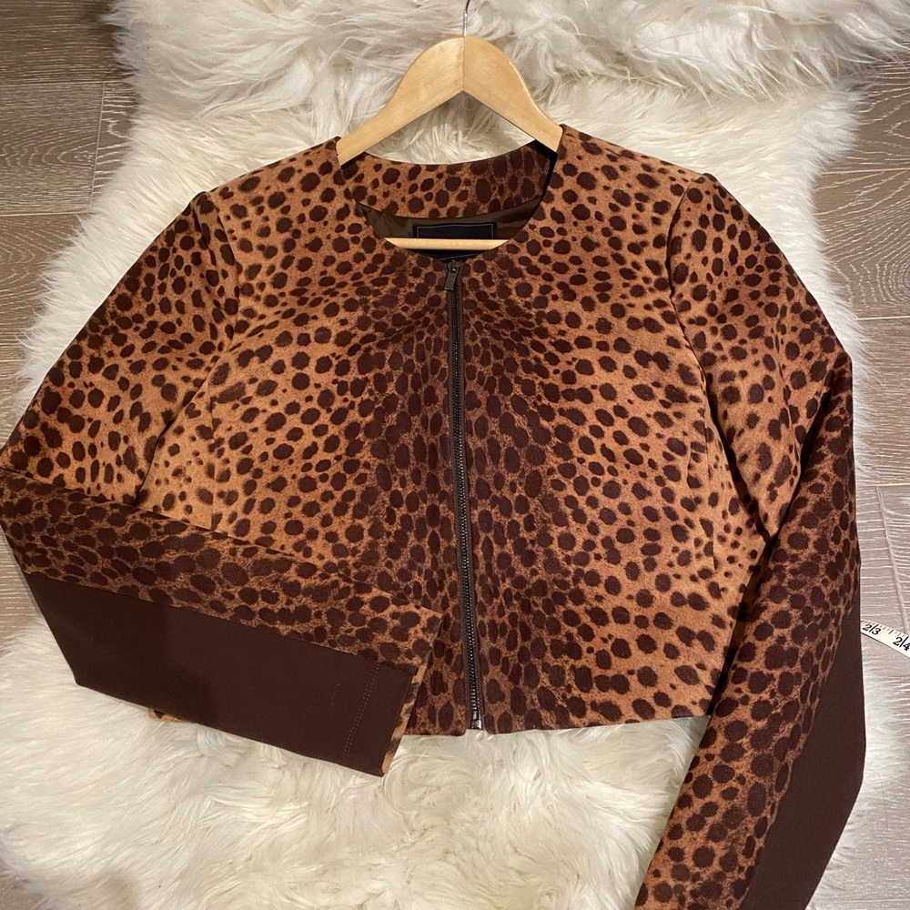 BCBG MAXAZRIA Animal print jacket size Large
